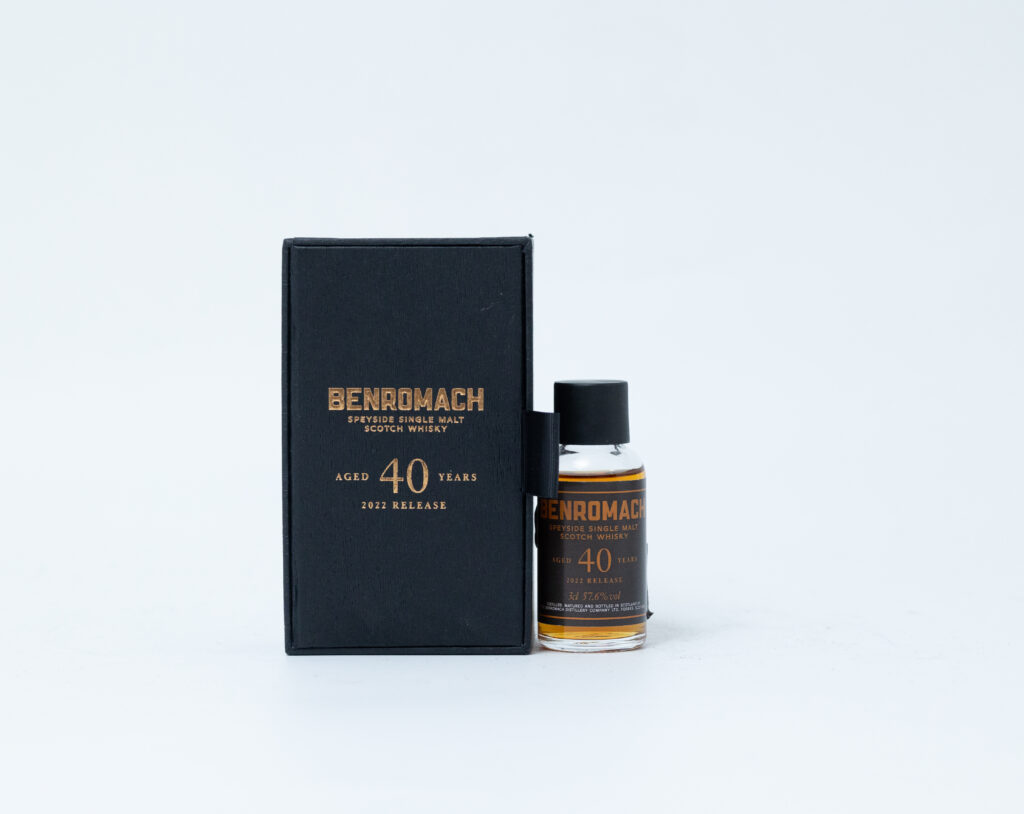 Benromach 40 Year Old – 2022 Release Sample, 57.6% ABV, 3cl (Mini Presentation Box)