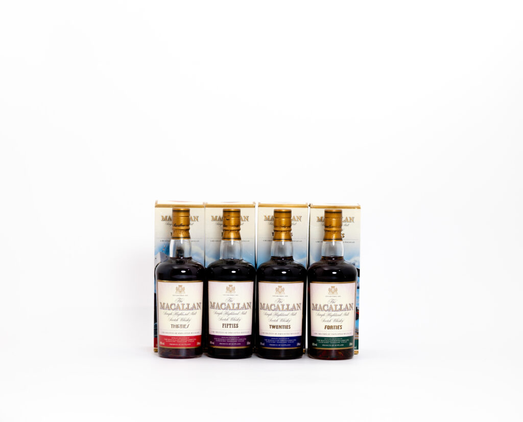 The Macallan Decades Collection – 4 x 50cl Bottles (Twenties, Thirties, Forties, Fifties)