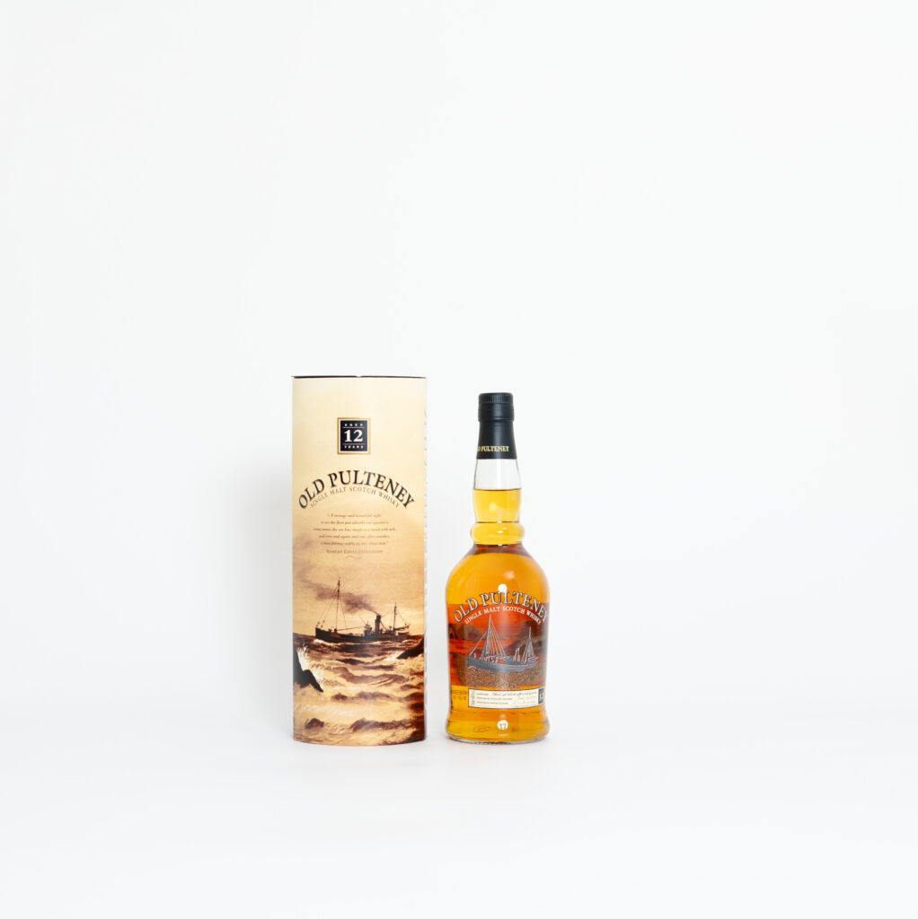 Old Pulteney 12 Year Old – Highland Single Malt, 43% ABV, 1 Litre (1990s Bottling, With Gift Tube)