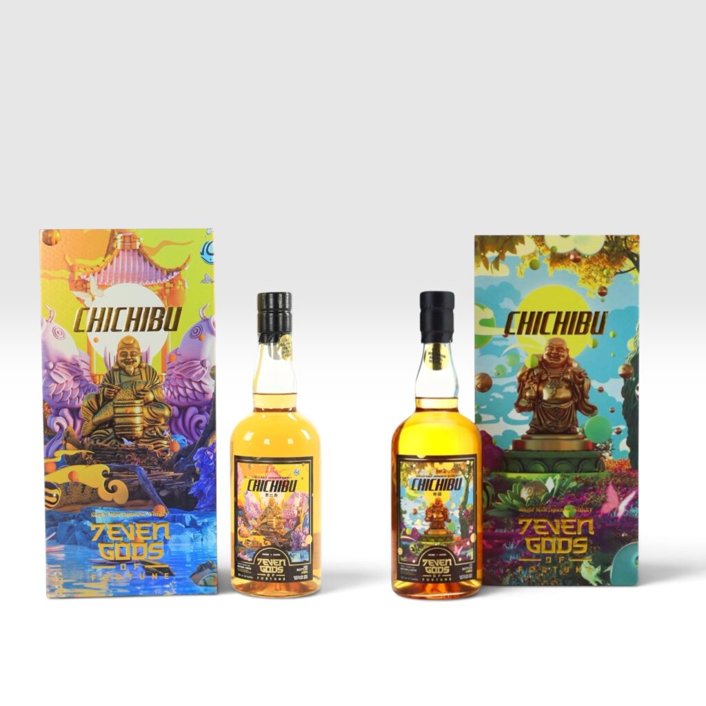 Chichibu 7EVEN Gods of Fortune — Edition 1 (Ebisu, Cask #7075, 64.5% ABV, 220 Bottles) + Edition 2 (Hotei, Cask #6066, 62.6% ABV, 171 Bottles) | 2 x 70cl | Japanese Single Malt