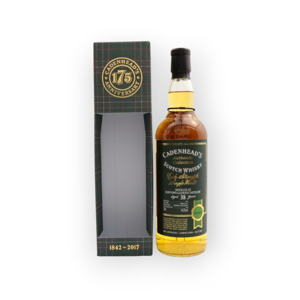 Dufftown-Glenlivet 38 Year Old 1978 | Cadenhead’s Authentic Collection | Single Bourbon Hogshead | 44.6% ABV | 180 Bottles | 70cl