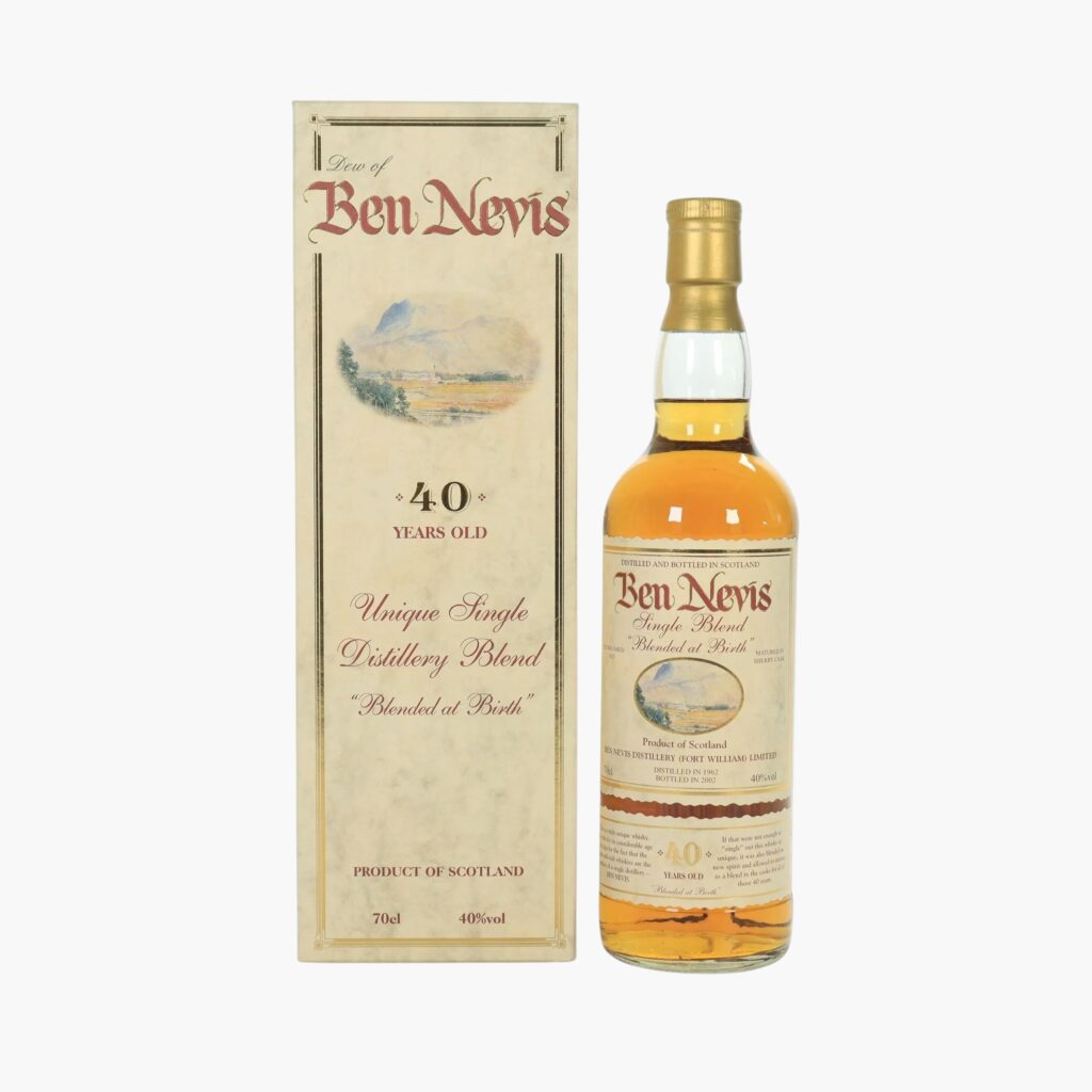 Ben Nevis 40 Year Old 1962 — Single Blend “Blended at Birth” | Sherry Cask | 40% ABV | Extinct Production Method | 70cl